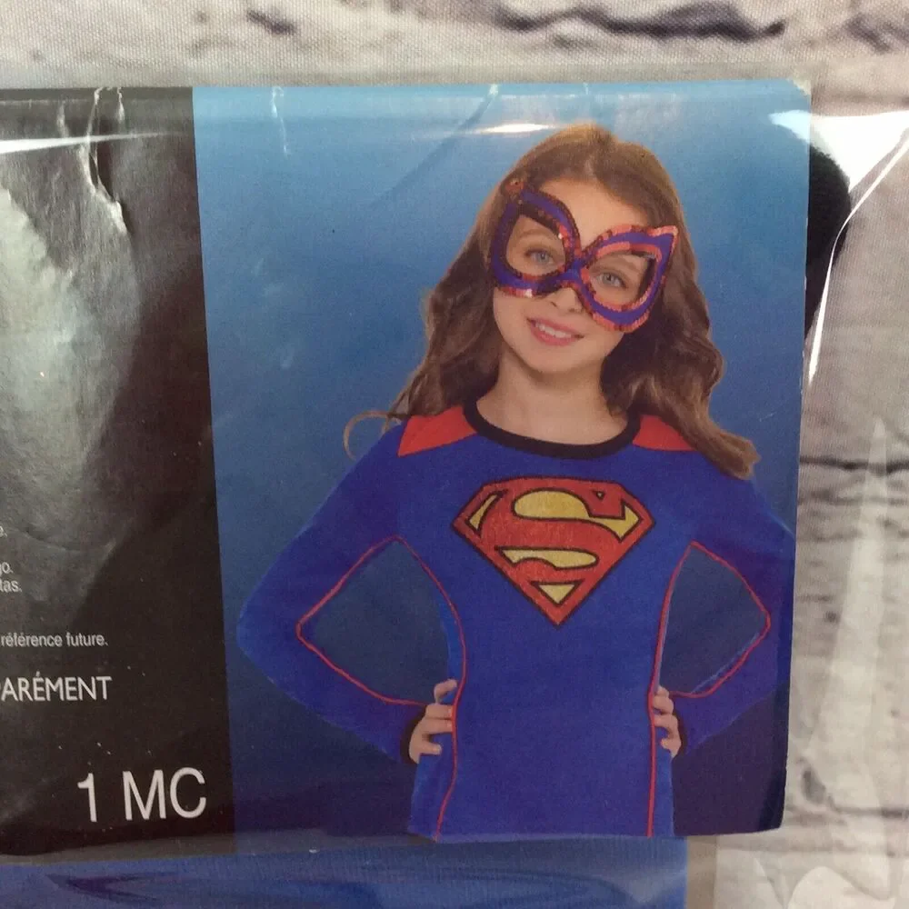 DC Superhero Girls Supergirl Costume Halloween Child's Size M/L Long Sleeve Top